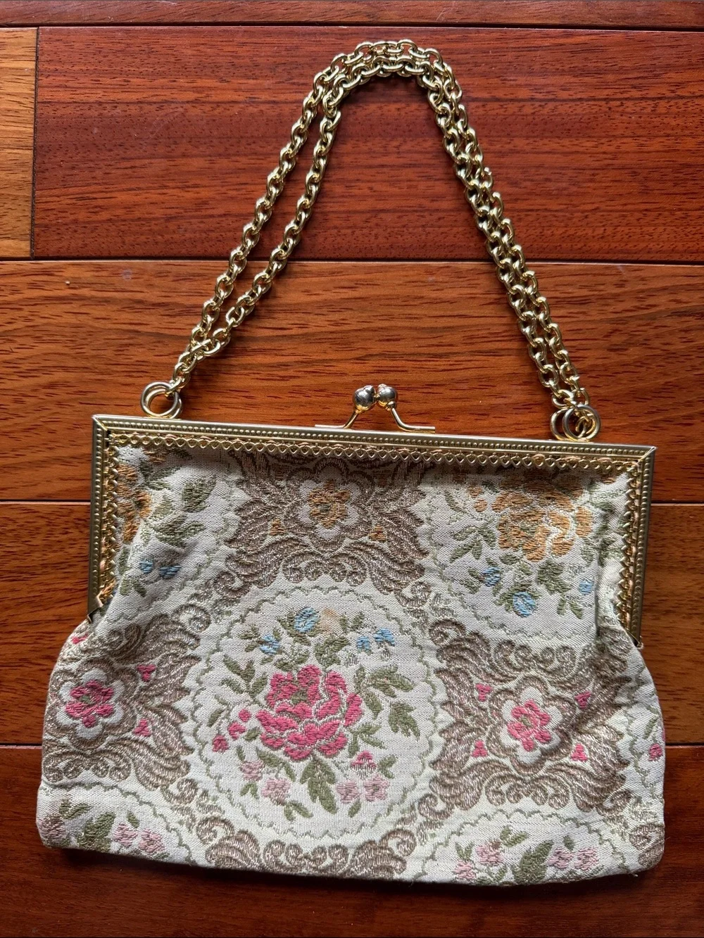 Simon by Mister Ernest Floral Tapestry Handbag Made in Italy